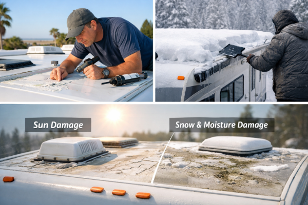 RV roof maintenance in varying conditions